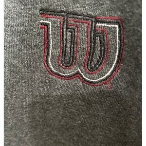 Vintage 90s Wilson Athletic Unisex Crewneck Sweatshirt Grey Embroidered Logo 3XL